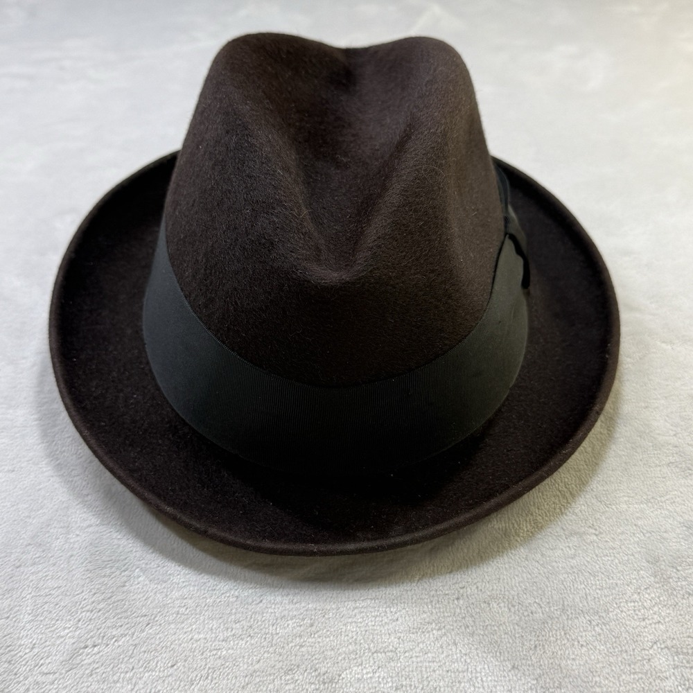Vintage Champ Brown Felt Fedora Hat Mens Dress Hat Classic Gangster Trilby